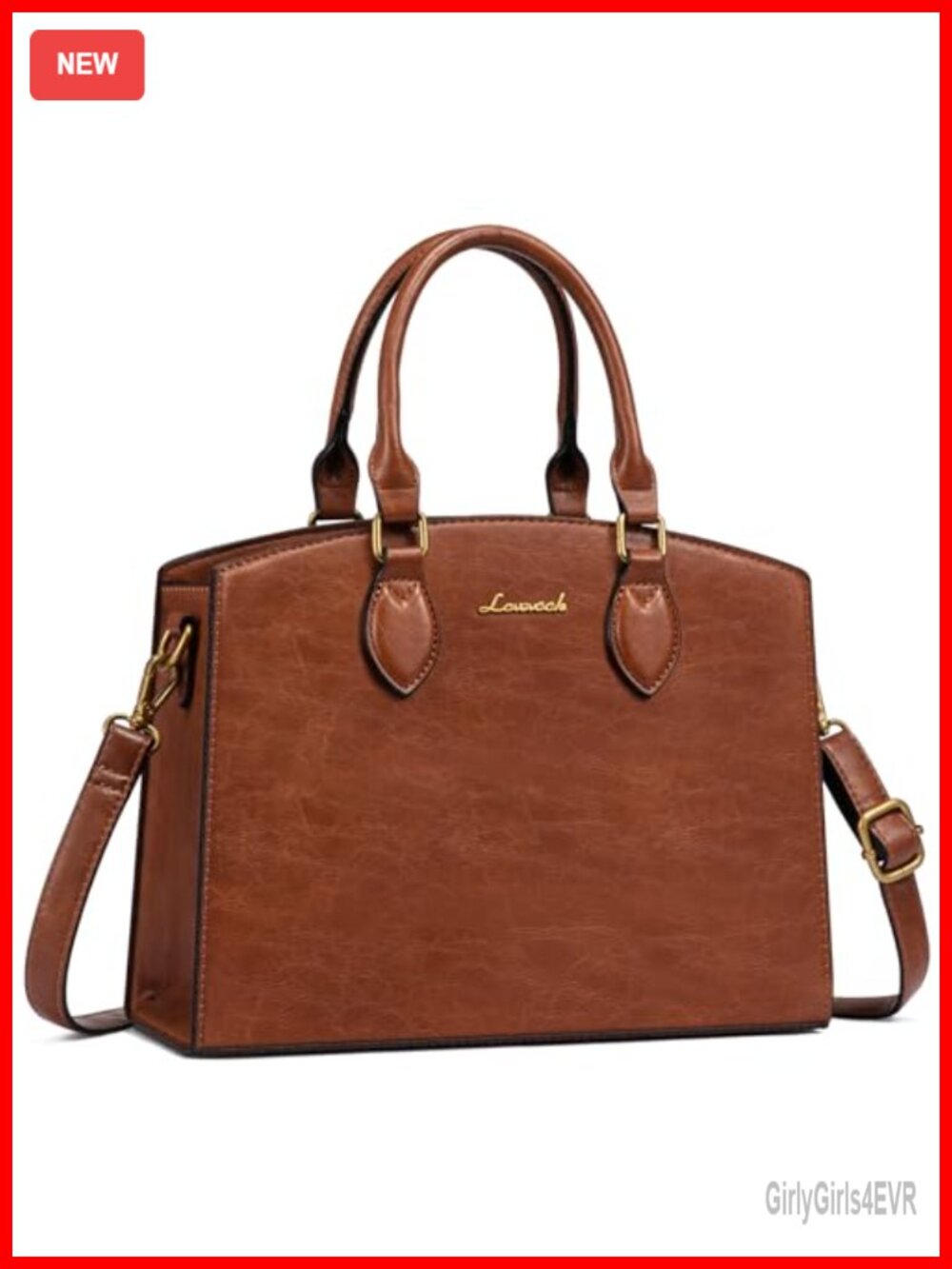 Vintage PU Leather Top Handle Satchel Tote Bag Women Shoulder Crossbody